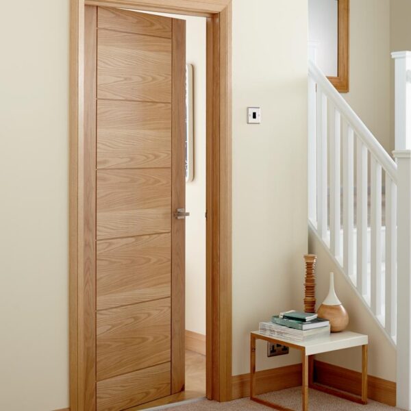 Howdens Linear 6'6 x 2'9 Oak Door